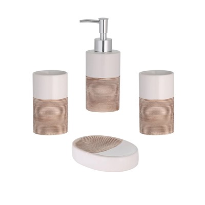 Набор для ванной комнаты AXENTIA RIMINI настольные аксессуары, из двух цветной керамики.