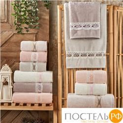 Полотенеце Карвен Elit 50*90 6шт.махра с кружевом H 7003 NATURELLA