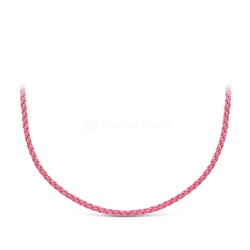 Шнурок текстильный плетеный с элементами из родированного серебра (розовый)