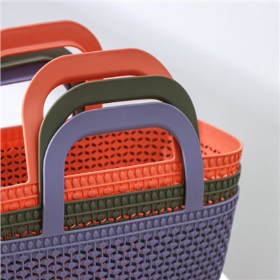 Корзина-сумка пластиковая для хранения «Лукошко», 29×15×24,5 см, цвет МИКС
