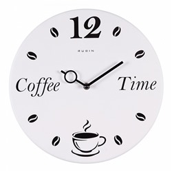 Часы настенные интерьерные из металла Coffee Time, бесшумные, d-32 см, чёрно-белые, АА