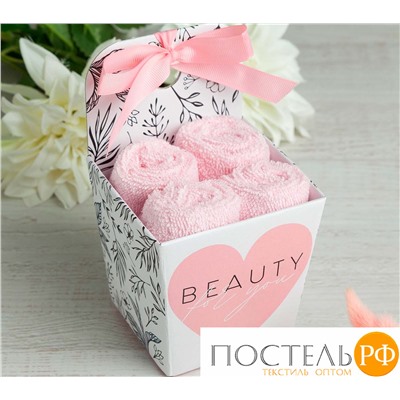 Набор махровых салфеток "Beauty" 30х30 см-4шт, хлопок, 340 г/м2 4677463