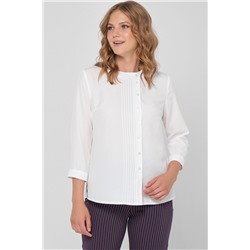 Блуза со смещённой застёжкой молочного цвета