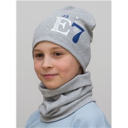 Комплект для мальчика шапка+снуд Е7, размер 54-56,  хлопок 95%