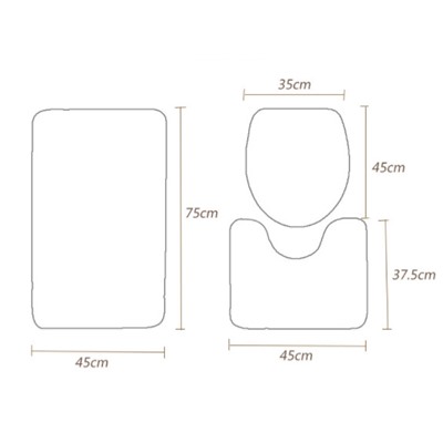 Набор 3D ковриков для ванной 3 шт 000885
