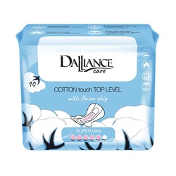 LILO Прокладки гигиенические DALLIANCE Care COTTON touch SUPER Ultra, 10шт. (Китай)