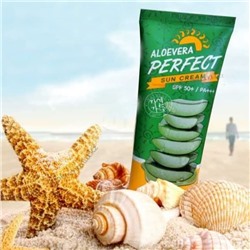 Солнцезащитный крем с алоэ FarmStay Alovera Perfect Sun Cream SPF 50+/PA+++ 70гр