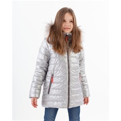 Куртка зимняя для девочки Глория Батик серебро