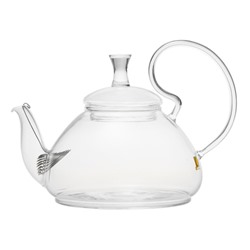 Заварочный чайник из жаропрочного стекла "Георгин" с пружинкой-фильтром в носике, 670 мл, дно d115 мм, шт