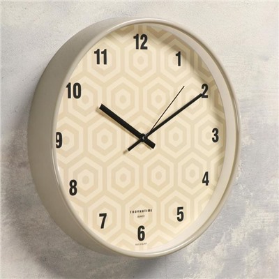 Часы настенные, серия: Классика, "Шестиугольники", плавный ход, d-30.5 см