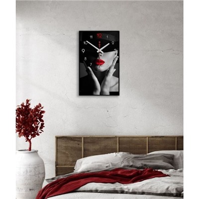 Часы-картина настенные, интерьерные "Девушка", плавный ход, 57 х 35 х 4 см
