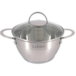 Кастрюля из нержавеющей стали "LaDina" DIANA 18см 2,2л 68018 /1/6/