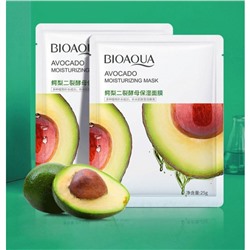 Тканевая маска для лица BIOAOUA Avocado Moisturizing Mask с экстрактом авокадо, 25 гр.