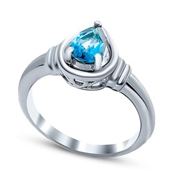 Серебряное кольцо с топазом "swiss blue"