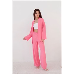 9377 Костюм из кимоно и брюк-палаццо "pink"