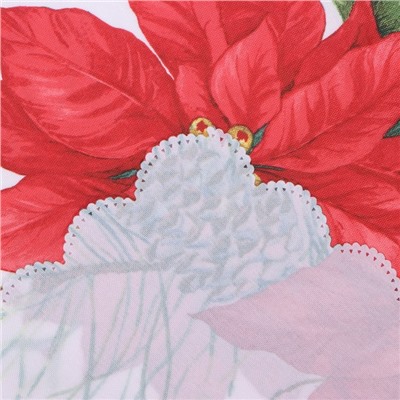 Скатерть Доляна "Рождественские цветы" 110*145 см, 100% п/э