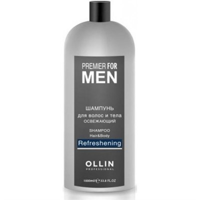 OLLIN PREMIER FOR MEN Шампунь для волос и тела освежающий 1000мл/ Shampoo Hair&Body Refreshening