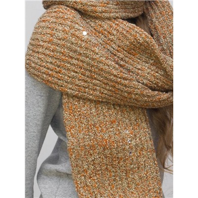Комплект зимний для девочки шапка+шарф Адела (Цвет оранжевый), размер 52-54, шерсть 80%