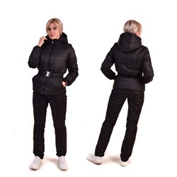 Костюм утепленный женский из курточной ткани, цвет-черный