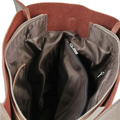 Женская кожаная сумка шоппер 1811 Сильвер Грей