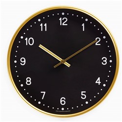 Часы настенные, серия: Классика, плавный ход, d-30.5 см, золото