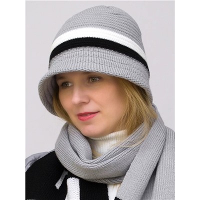 Комплект шляпа+шарф женский весна-осень Qadro (Цвет черный), размер 54-56, шерсть 30%