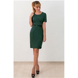 00677 Платье из костюмной ткани зеленое