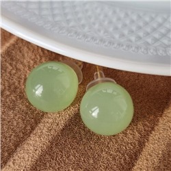 Серьги круглые стильные пластиковые, цвет: зеленый, арт.001.780