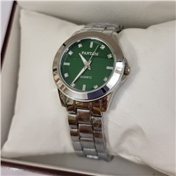 Наручные часы с металлическим браслетом, цвет циферблата зелёный, Ч302450, арт.126.042