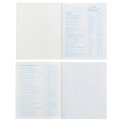 Тетрадь предметная "Неоновый смайл", 48 листов в клетку "Физика", обложка мелованный картон, неоновая краска, блок 65 г/м