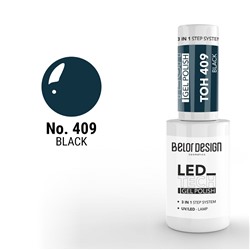 Лак-гель для ногтей Led Tech, тон 409 black