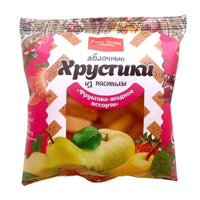 Яблочные хрустики из пастилы Ассорти, 70г