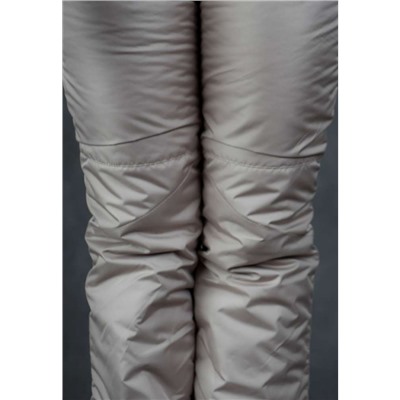 Утепленные женские брюки на манжете по щиколотке, цвет- капучино