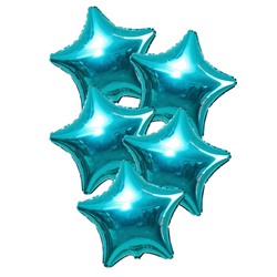 Шар фольгированный 19", звезда, набор 5 шт., цвет бирюзовый 7859831