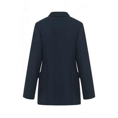 ШЕРСТЯНОЕ Приталенное пальто пиджачного типа, синее. Арт. 455
