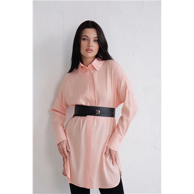 10792 Базовая удлинённая рубашка нежно-розовая (остаток: 46)