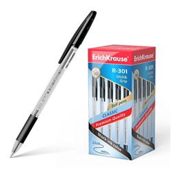 ErichKrause® Ручка шариковая "Classic Stick&Grip" R-301 черная (поштучно) арт.39528