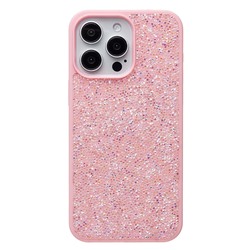 Чехол-накладка - PC071 POSH SHINE для "Apple iPhone 15 Pro Max" россыпь кристаллов (pink) (231612)