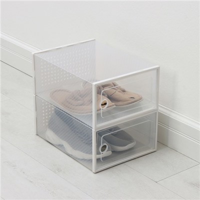 Коробка для хранения обуви с дверцей Доляна Middle size, 24×33×14 см, 2 шт