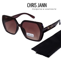 Очки солнцезащитные CHRIS JANN с салфеткой, женские, коричневые, 31930А-CJ0690, арт.219.109