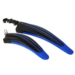 Крылья двухцветные, комплект для велосипеда Пластик. Цвет: Черный/Синий / BMK-10B /уп 100/