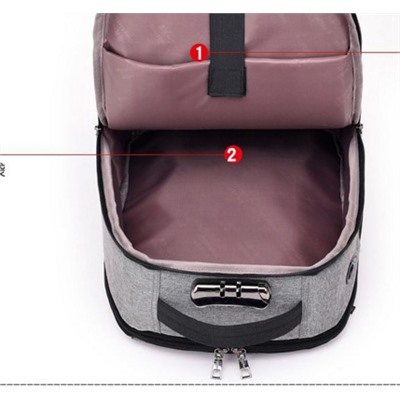 Рюкзак мужской 0305 с USB-портом+защитой замка