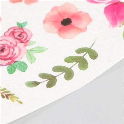 Наклейка бумага "Ароматные цветы" набор 6 листов 18,6х10 см