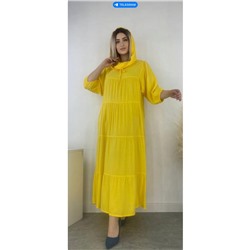 Платье 168-102 желтое  штапель