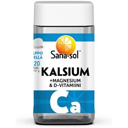 Комплекс для здоровья костей, ногтей и кожи Sana-sol Kalsium +Magnesium & D-vitamiini 120 табл