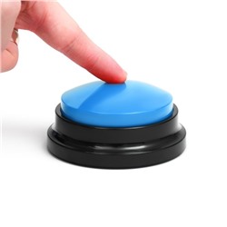 Звуковая кнопка - кликер для дрессировки животных, 9 х 9 х 5, см. голубая