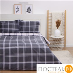 Постельное бельё LoveLife 1,5сп Square gray, 143х215см, 150х225см, 50х70см-2шт, сатин, хлопок 125г/м