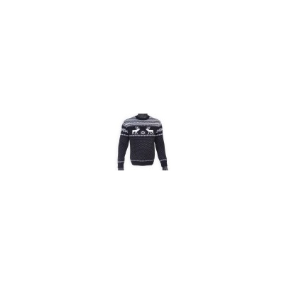 Черный шерстяной свитер с белым рисунком - 120.6