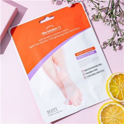 Jigott Маска для ног / Vita Solution 12 Brightening Foot Care Pack, 20 мл