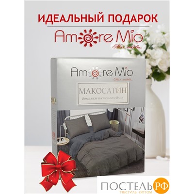 33959 Постельное бельё Amore Mio Мако-сатин Shine Crown GY Микрофибра 1,5 сп. (BZ QR Crown GY SINGLE Msh)